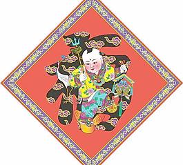 新春送福童子矢量圖