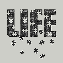 印花矢量圖 生活元素 拼圖 文字 英文 免費(fèi)素材