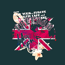 印花矢量圖 生活元素 旗幟 米字旗 燙鉆 免費(fèi)素材