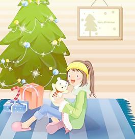 圣誕節韓國冬日情侶矢量圖42