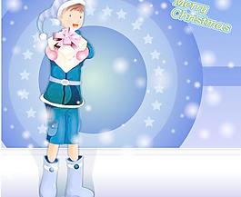 圣誕節韓國冬日情侶矢量圖27