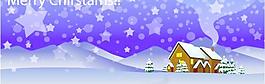 韓國(guó)圣誕雪房子場(chǎng)景矢量圖庫