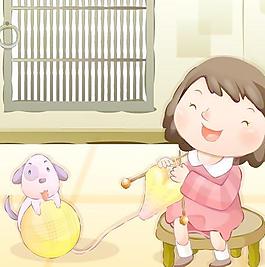 韓國冬日可愛插畫女孩矢量圖庫03