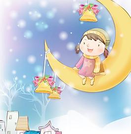 韓國冬日可愛插畫女孩矢量圖庫02