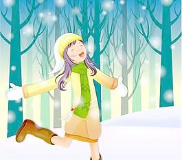 圣誕節韓國冬日情侶矢量圖15