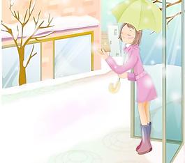 圣誕節韓國冬日情侶矢量圖04