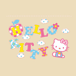 印花矢量圖 可愛卡通 卡通形象 hello kitty 免費(fèi)素材