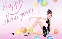 韓國圣誕時尚女孩矢量圖15