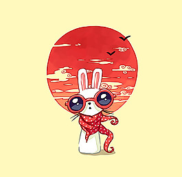 位圖 插畫 卡通 動(dòng)物 兔子 免費(fèi)素材