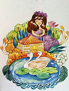 位圖 藝術(shù)效果 手繪 人物 女孩 免費(fèi)素材