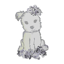 印花矢量圖 卡通 動物 狗 女裝 免費素材