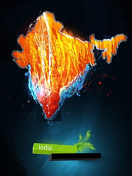 彩色地圖INDIA