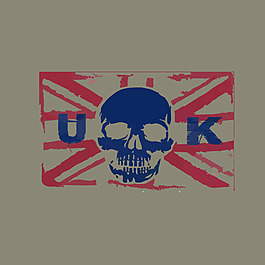 印花矢量圖 生活元素 旗幟 骷髏 米字旗 免費(fèi)素材