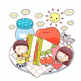 印花矢量圖 可愛卡通 人物 女孩 免費(fèi)素材