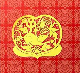 新年素材之鼠年剪紙矢量圖