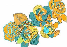 韓國(guó)精美花草圖案矢量圖079