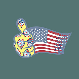 印花矢量圖 生活元素 旗幟 手勢(shì) 米字旗 免費(fèi)素材