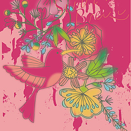 印花矢量圖 熱帶雨林 民俗風(fēng) 植物 花朵 免費(fèi)素材
