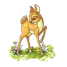 印花矢量圖 卡通 卡通動物 鹿 小鹿斑比專題 免費(fèi)素材