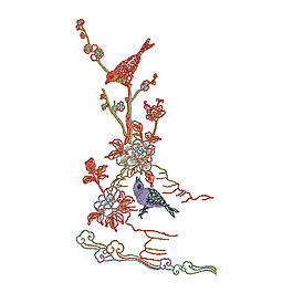 繡花 動(dòng)物 鳥(niǎo) 植物 花朵 免費(fèi)素材