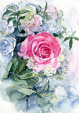 位圖 植物圖案 寫意花卉 花朵 玫瑰 免費素材