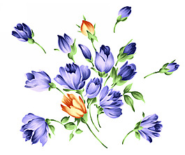 位圖 植物圖案 寫意花卉 花朵 郁金香 免費(fèi)素材