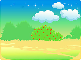 卡通兒童風(fēng)景插畫