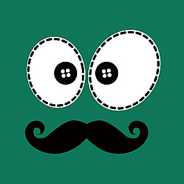 印花矢量圖 貼布 卡通 胡子 眼睛 免費素材