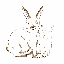 位圖 可愛卡通 卡通動物 兔子 嬰童裝 免費(fèi)素材