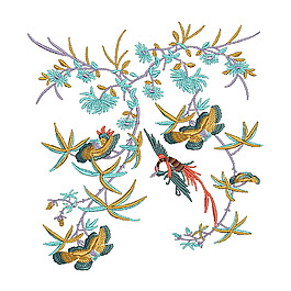 繡花 植物 花朵 動(dòng)物 蝴蝶 免費(fèi)素材