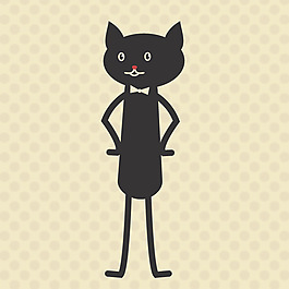 印花矢量图 卡通 卡通动物 猫 男童 免费素材