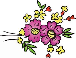 粉色花矢量背景素材