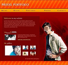 男模特網頁模板psd
