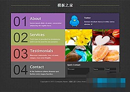 黑色暗格迷你卡片式個(gè)人web簡歷模板
