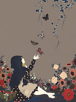 位圖 人物 女孩 植物 花朵 免費素材