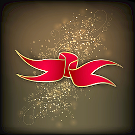 時(shí)尚的絲帶或旗幟背景設(shè)計(jì)