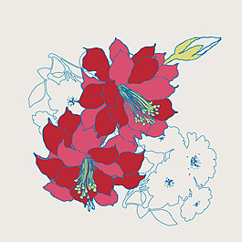 印花矢量圖 植物 花朵 花紋 女裝 免費素材