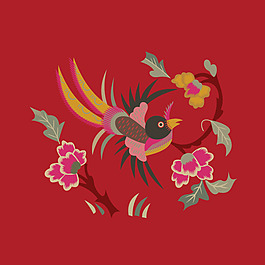 印花矢量圖 動(dòng)物 鳥 植物 花朵 免費(fèi)素材