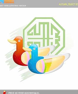 韓國(guó)中秋節(jié)圖標(biāo)矢量圖19