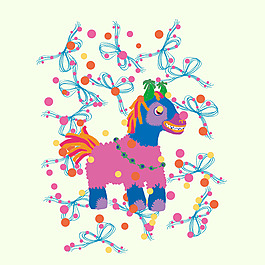 印花矢量圖 卡通 卡通動物 馬 馬年 免費素材