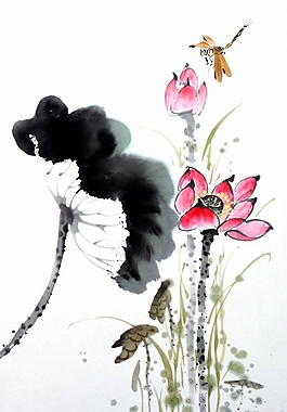 位圖 植物圖案 寫意花卉 花朵 荷花 免費素材
