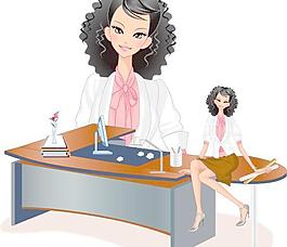 韓國時(shí)尚辦公人物矢量圖33