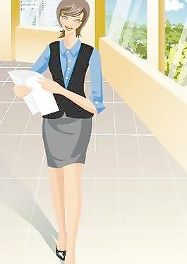 韓國時尚辦公人物矢量圖02