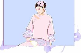 古典旗袍美女Wmf矢量图16