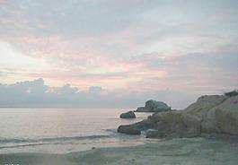 夕阳下山海景图片