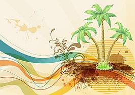 垃圾夏季背景矢量插畫(huà)