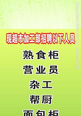 招聘清爽綠色展架模板