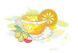 一杯茶矢量插畫