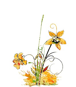 水彩花卉背景矢量