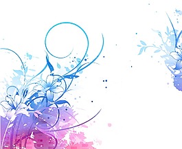 水彩花卉背景矢量